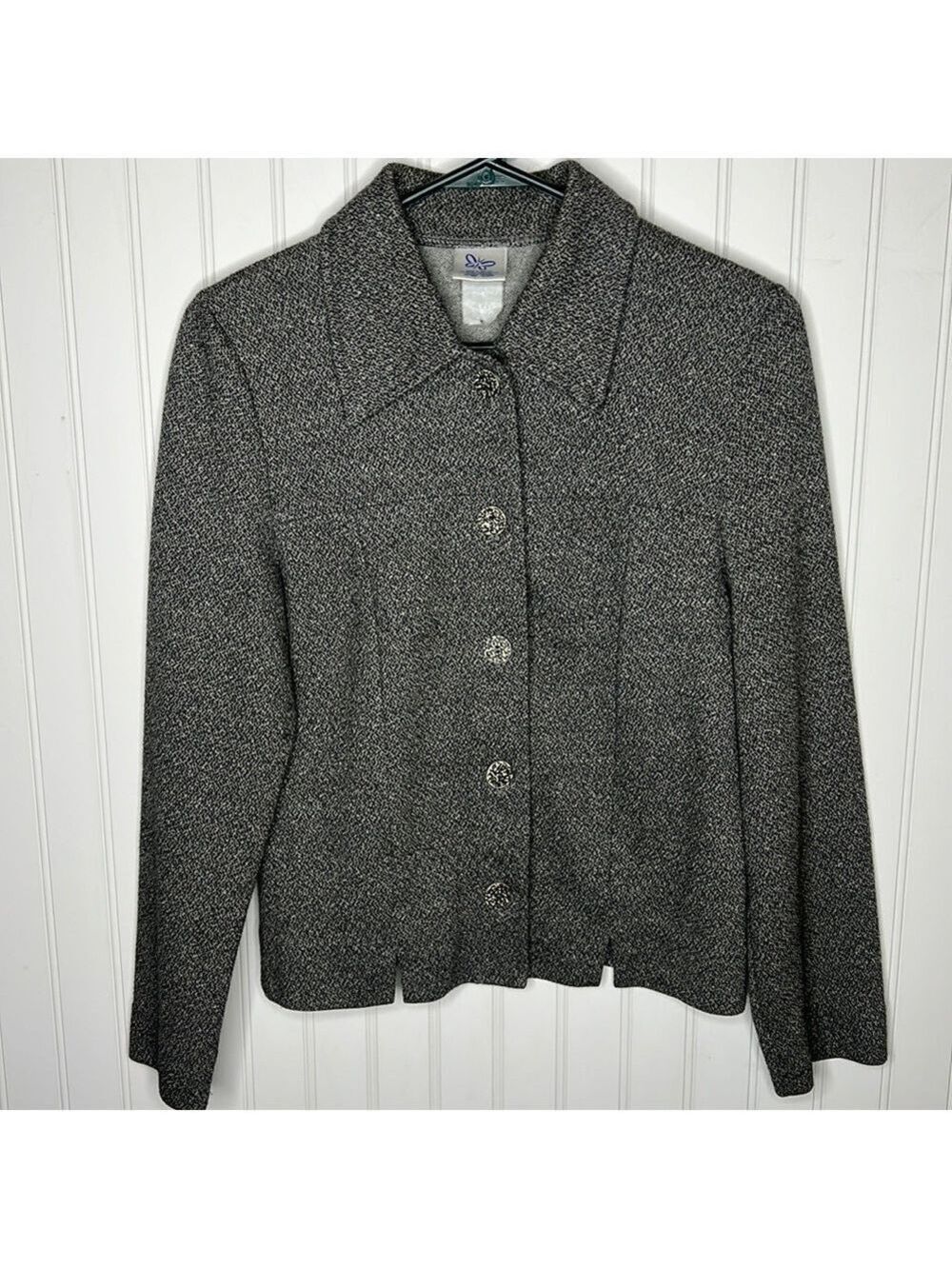 Gray and White button up Jacket Blazer Size Extra Small